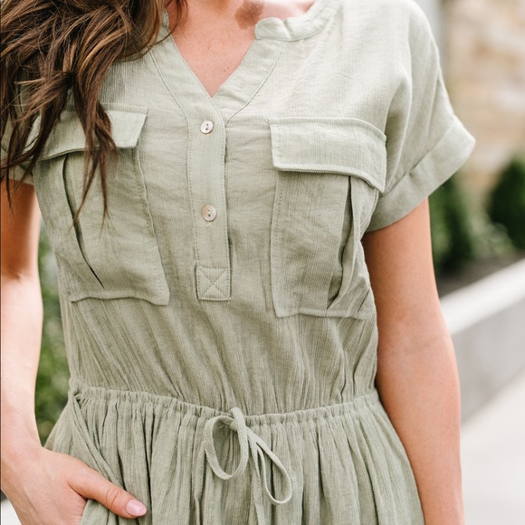 Summer Camp Sage Shirt Dress - Picture 6 of 8